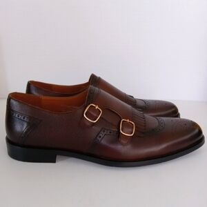 VINTAGE FOUNDRY CO. Bolton Monk Strap Shoes Brown Leather Men's Size 10